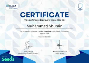 IT Audit Competition First Place Certificate