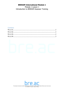 BREEAM Assessor Training Intro