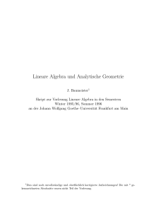Vorlesungsskript Lineare Algebra & Analytische Geometrie