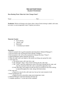 Hot and Cold Colors Science Worksheet