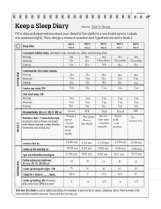 Sleep Diary Analysis & Patterns