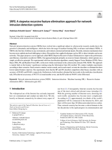 SRFE Approach for Network Intrusion Detection