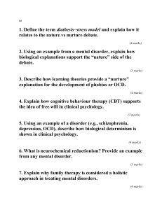 Clinical Psychology Exam: Nature vs. Nurture