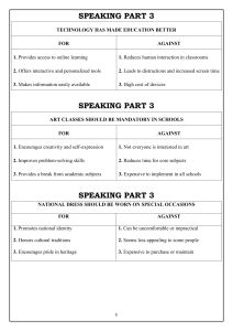 IELTS Speaking Part 3 Template & Topics