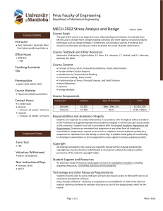 MECH 3502 Stress Analysis & Design Course Outline