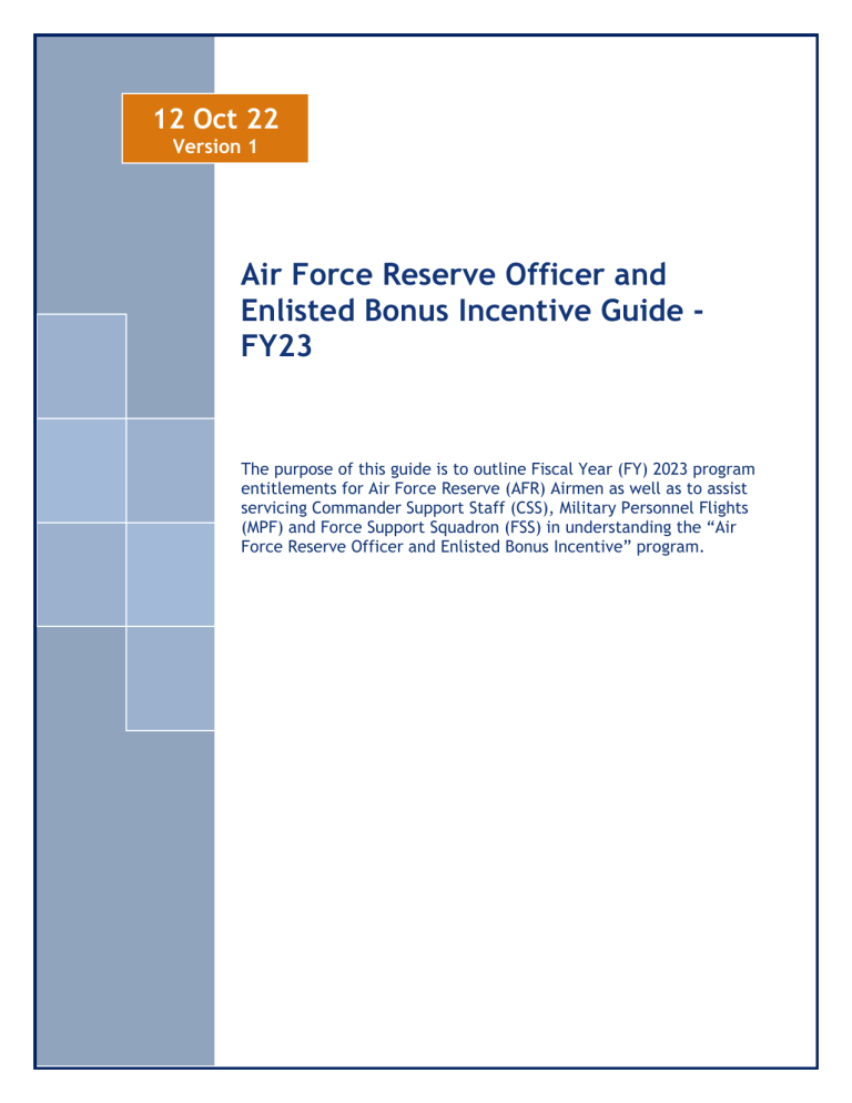 AFR FY23 Bonus Guide for Officers & Enlisted