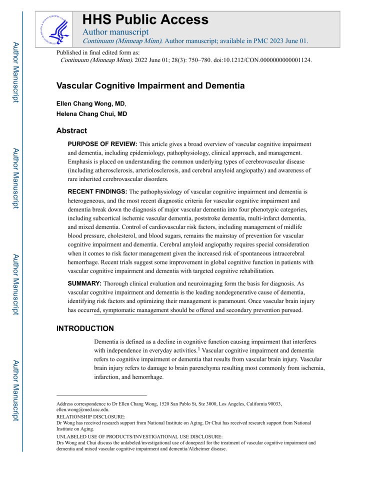 Vascular Cognitive Impairment and Dementia Guide