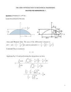 Mechanical Engineering Centroid Homework Solutions