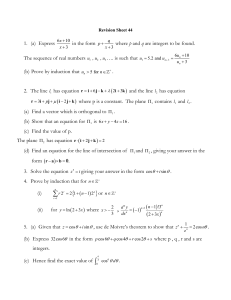 Mathematics Revision Sheet - University Level