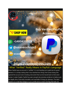 Buy Verified PayPal Accounts
