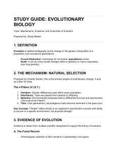 Evolutionary Biology Study Guide