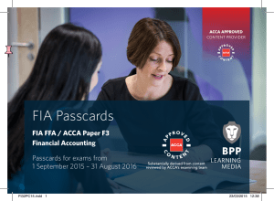 ACCA F3 Financial Accounting Passcards 2015/2016