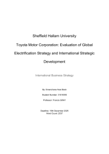 Toyota's Global Electrification Strategy Analysis