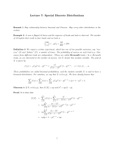 Lecture on Binomial & Poisson Distributions
