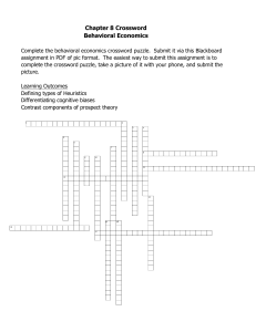 Behavioral Economics Crossword Assignment