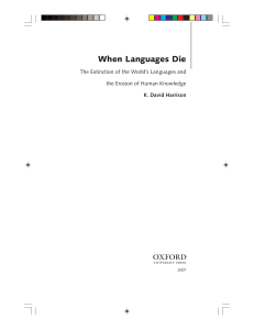 When Languages Die: Extinction & Human Knowledge