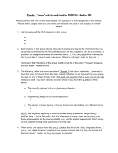 ENGR100 Chapter 1 Recap Worksheet