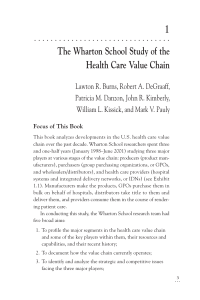 The Health Care Value Chain: A Wharton Study