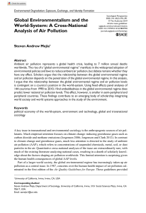 Global Environmentalism and Air Pollution Study