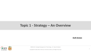 Strategic Management: Overview Lecture Notes