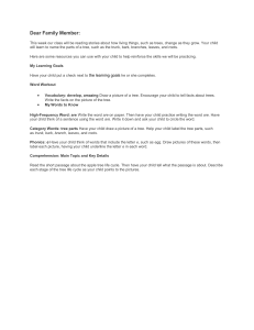 Tree Growth Family Letter for Kids