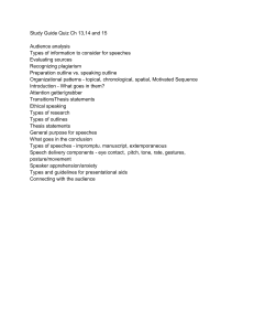Public Speaking Study Guide Quiz
