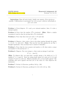 MATH 2310-01 Homework #3: Proofs & Number Theory