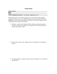 Chapter Notes Student Worksheet