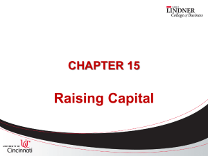 Chapter 15: Raising Capital - Corporate Finance