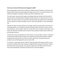 The Future of School: Classrooms in 2050 and AI