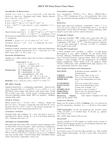 EECS 376 Algorithms & Complexity Cheat Sheet