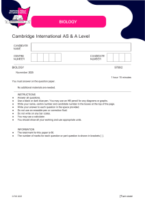 Cambridge AS & A Level Biology 9700/2 2025