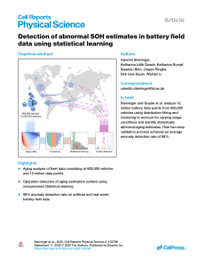 Battery SOH Anomaly Detection via Statistical Learning