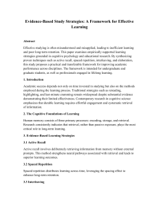 Evidence-Based Study Strategies: A Framework for Effective Learning