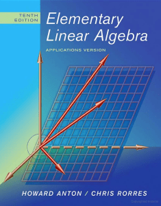 Elementary Linear Algebra: Applications by Howard Anton