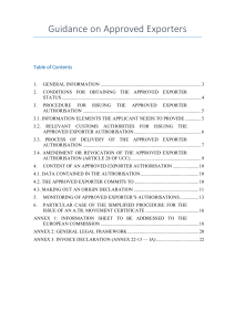 EU Approved Exporter Guidance Document