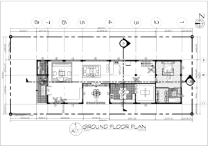 Plan podłogowy: Układ budynku mieszkalnego z wymiarami