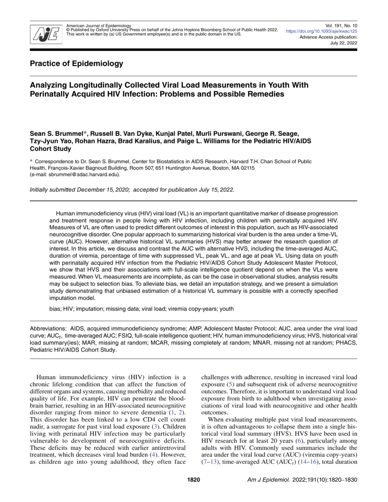 Analyzing HIV Viral Load in Youth: A Guide