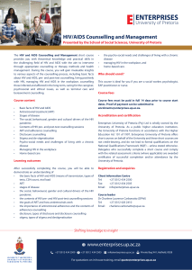 HIV/AIDS Counselling & Management Course