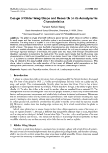 Glider Wing Design and Aerodynamic Characteristics