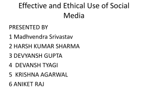 Effective and Ethical Use of Social Media Presentation