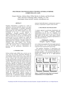 Polyphase Channelization Using GPU: Research Paper