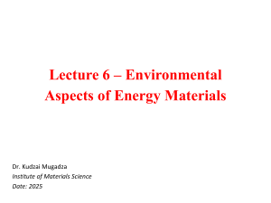 Energy Materials Environmental Aspects