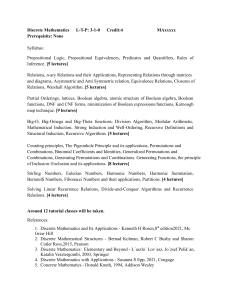 Discrete Mathematics Syllabus and Course Outline