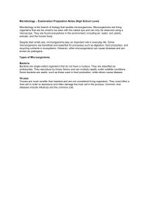 Microbiology High School Exam Prep Notes