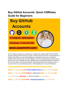 Buy GitHub Accounts  Quick CliffNotes Guide for Beginners