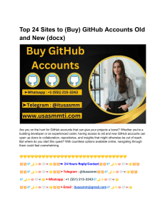 Top 24 Sites to (Buy) GitHub Accounts Old and New (docx)