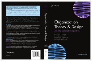Organization Theory & Design Textbook 4th Ed