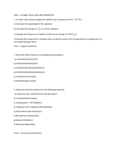 Chemistry Problems: Atomic, Organic & VSEPR