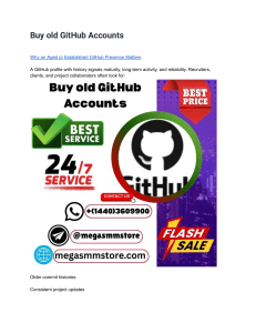 Buy old GitHub Accounts